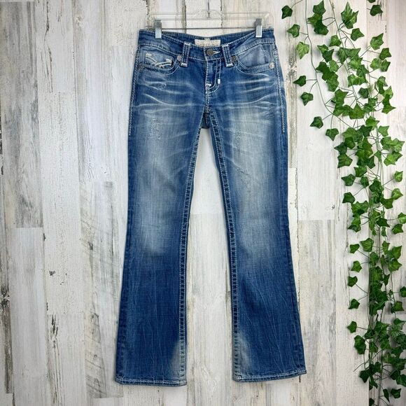 Big Star Womens Jeans Liv Bootcut 26R with Stretch Low Rise Medium Wash - Picture 2 of 11